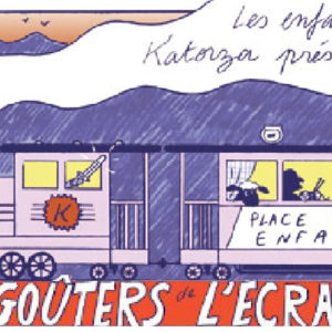 Illustration d'un train avec des enfants en route pour le cinema - Nantes