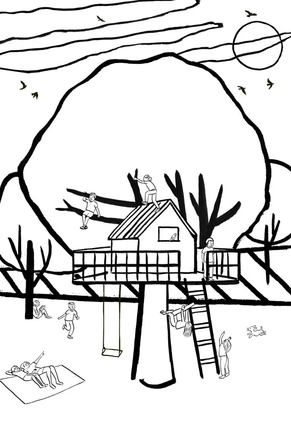 coloriage - dessin cabane enfant jeu charlotte des ligeris