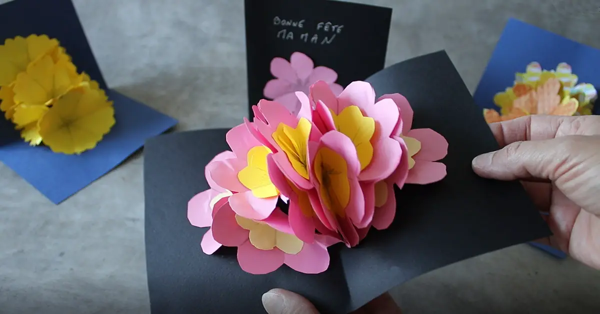 MOKIO® Carte Fleur Pop-Up retraite ou comme bon Fleur avec Papillon Carte de vœux fleurs avec enveloppe Carte cadeau 3D pour un anniversaire 