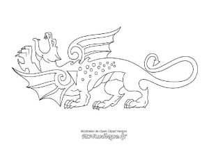 coloriage dragon dessin -