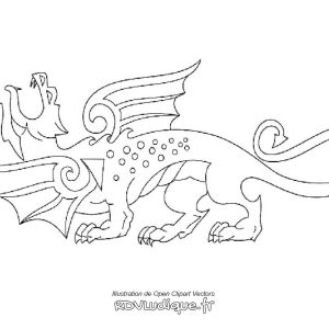 Coloriage dragon - Dessin dragon a imprimer - 12