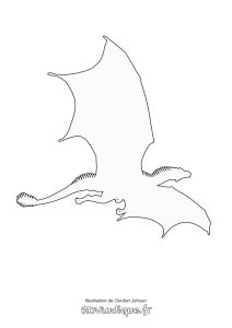 coloriage dragon dessin a coloier silhouete de draon qui vole