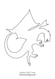 coloriage dragon -dessin à colorier Silhouette de dragon qui atterrit