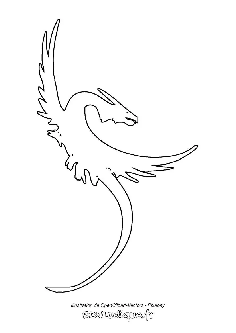 coloriage dragon dessin dragon à colorier silhouette de dragon en train de voler