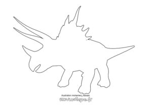Coloriage dinosaure - silhouette de tricératops