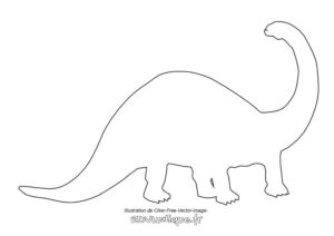 Coloriage dinosaure - silhouette diplodocus