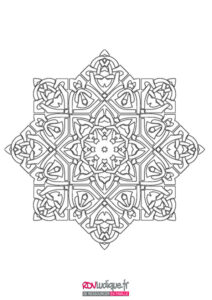 coloriage mandala; tracé; trait symétrique ; arabesque; celtic celtique ; coloriage à imprimer