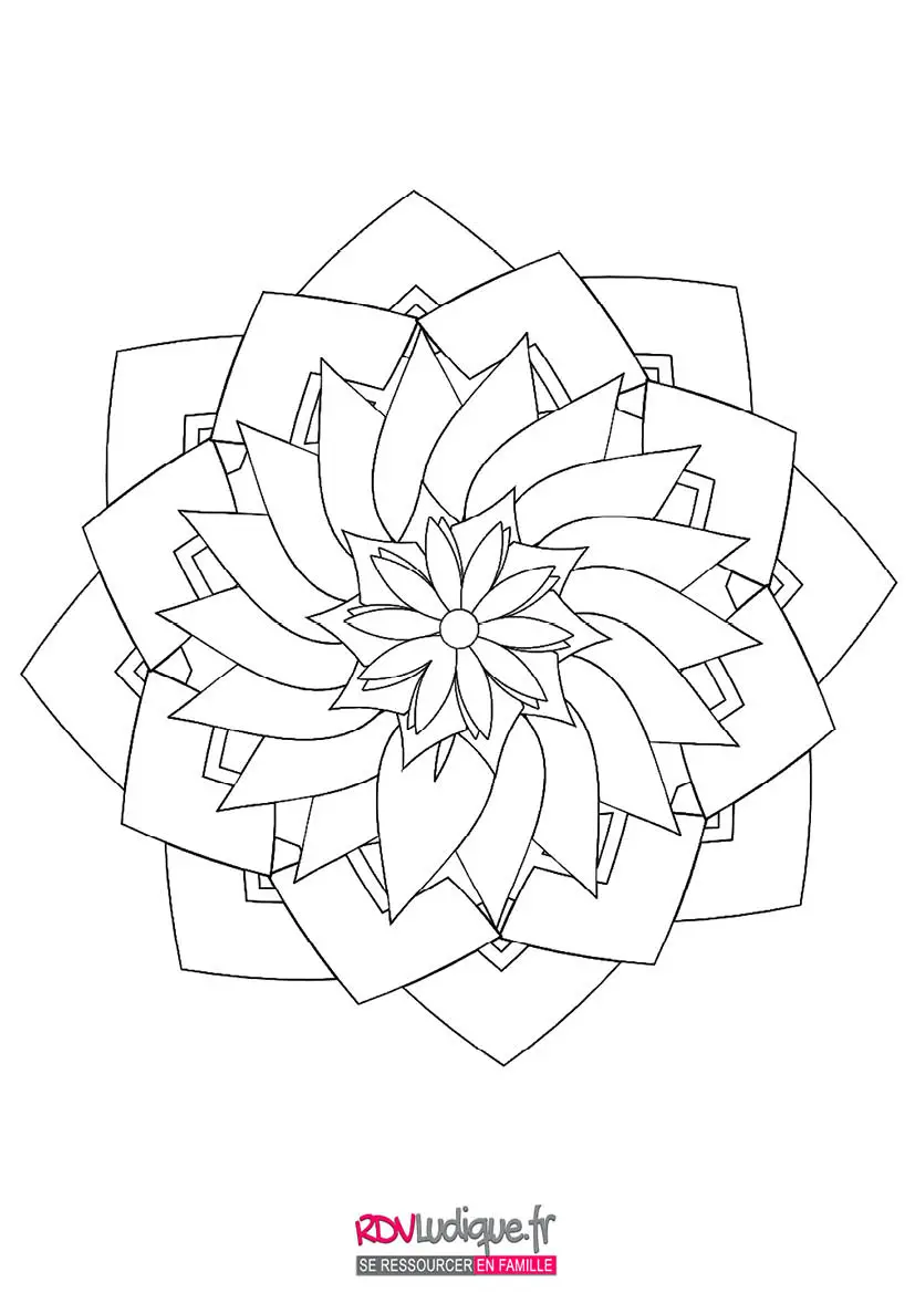 Coloriage Mandala Imprimer Coloriage Mandala Fleur a imprimer - 1