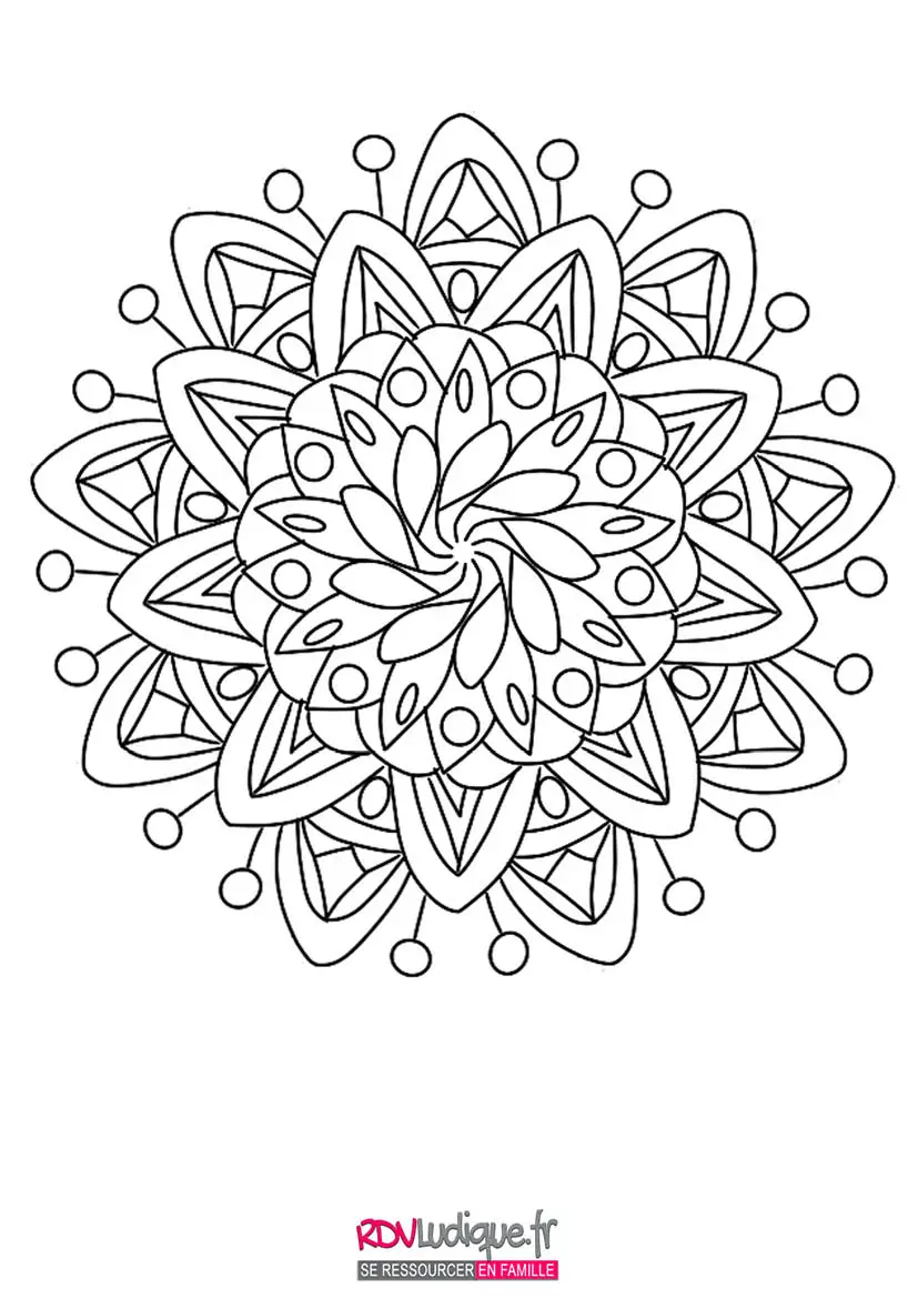 Coloriage Mandala A Imprimer Coloriage Mandala Fleur a imprimer - 4